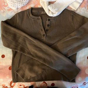 Brandy Melville Brown cropped long sleeve